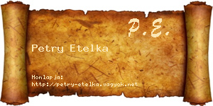 Petry Etelka névjegykártya